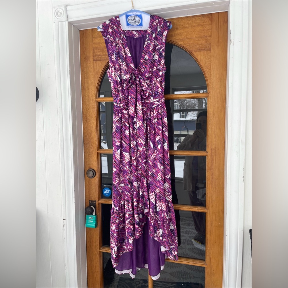 Ramy Brook Purple Geometric Pattern Dress Size Small Rn 141698 - Picture 2 of 7